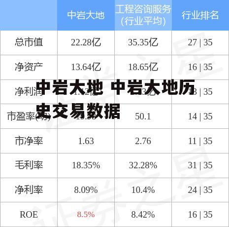 中岩大地 中岩大地历史交易数据