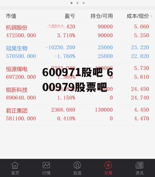 600971股吧 600979股票吧