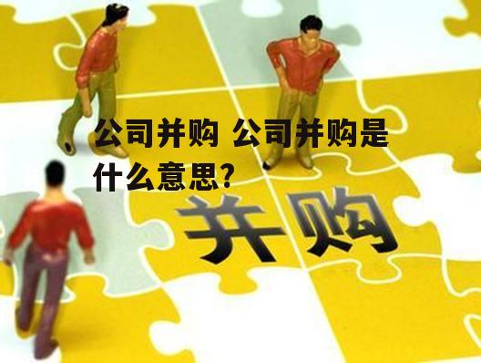 公司并购 公司并购是什么意思?