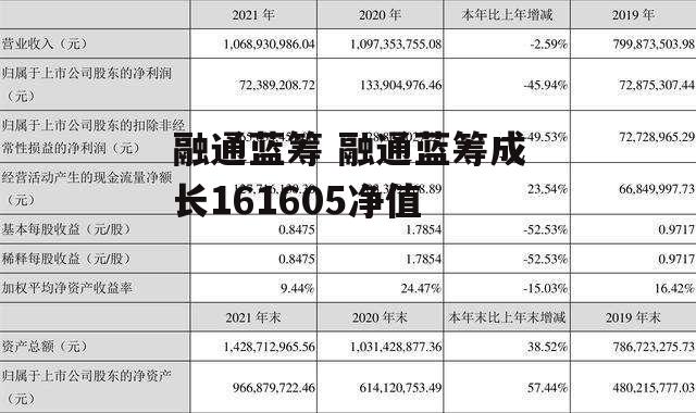 融通蓝筹 融通蓝筹成长161605净值