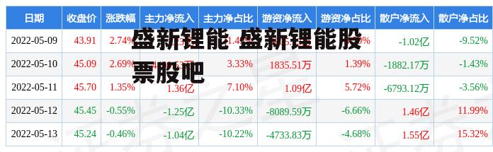 盛新锂能 盛新锂能股票股吧