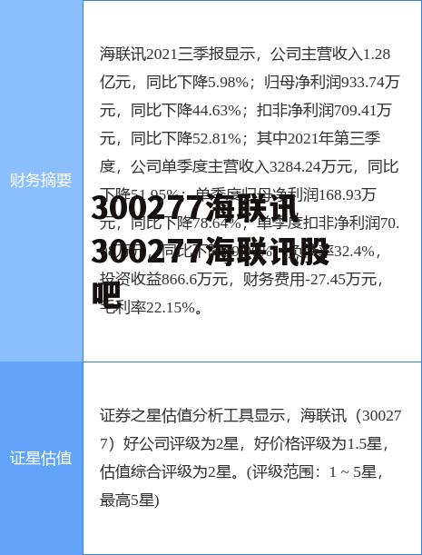 300277海联讯 300277海联讯股吧