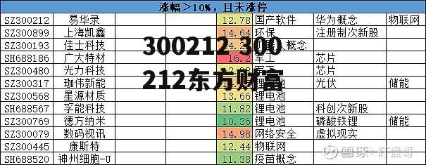 300212 300212东方财富