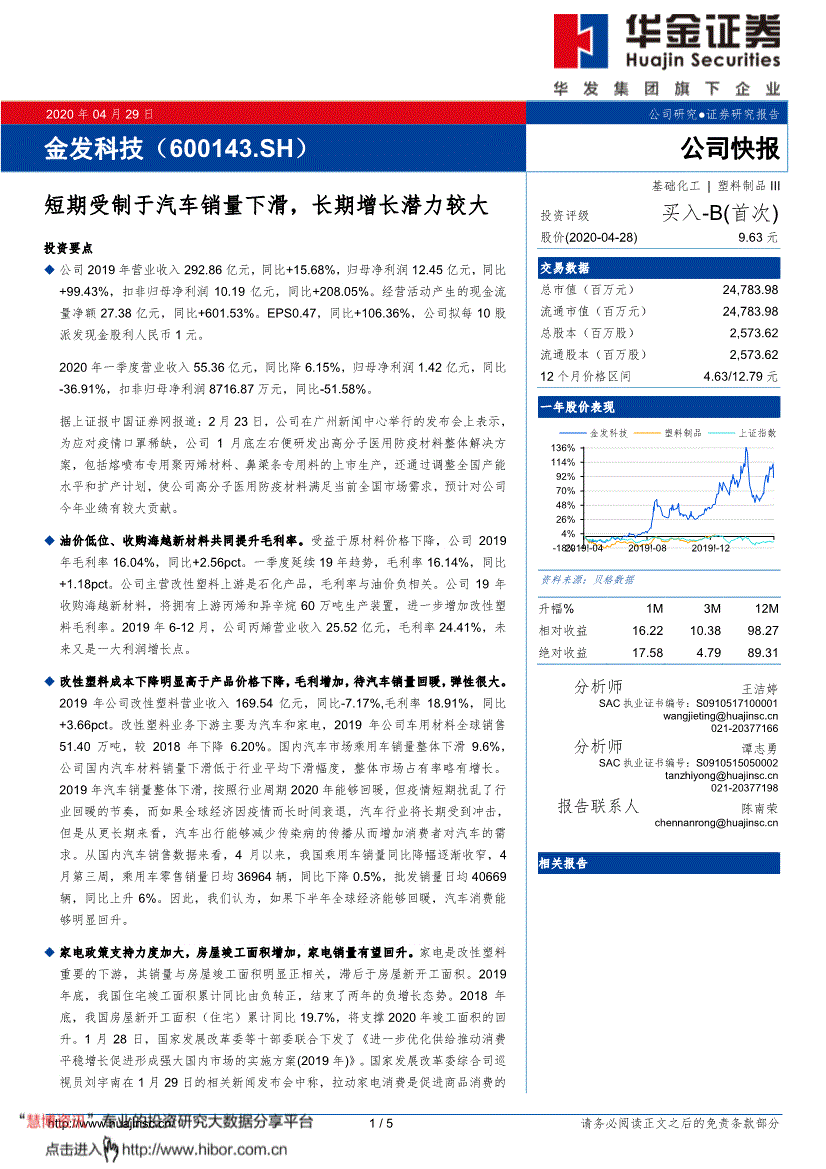 600143金发科技 600143金发科技股票行情