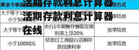 活期存款利息计算器 活期存款利息计算器 在线