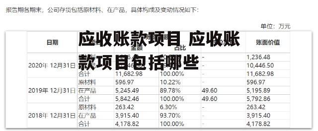 应收账款项目 应收账款项目包括哪些