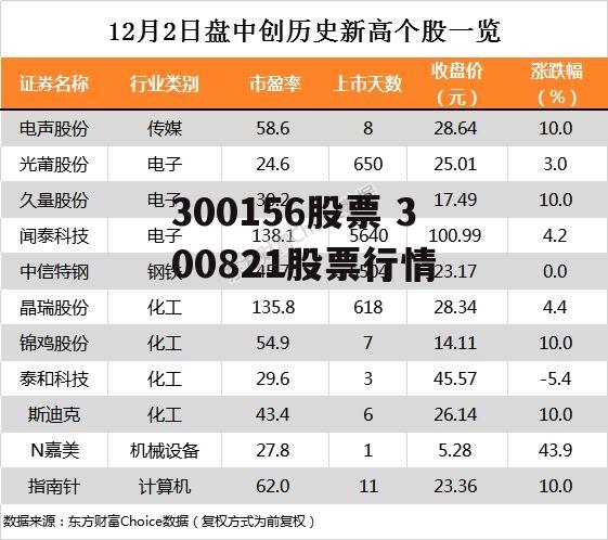 300156股票 300821股票行情