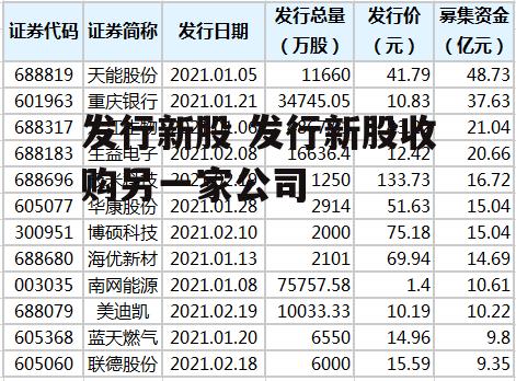 发行新股 发行新股收购另一家公司