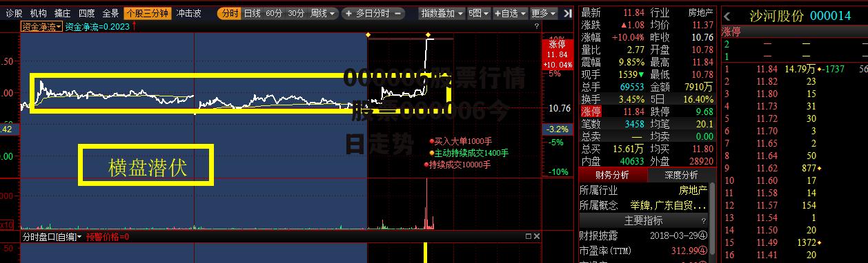 000006股票行情 股票000006今日走势