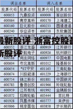 最新股评 浙富控股最新股评