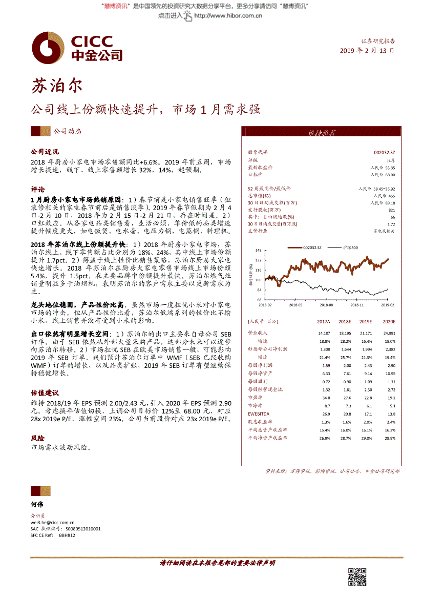 002032苏泊尔 002032苏泊尔行情