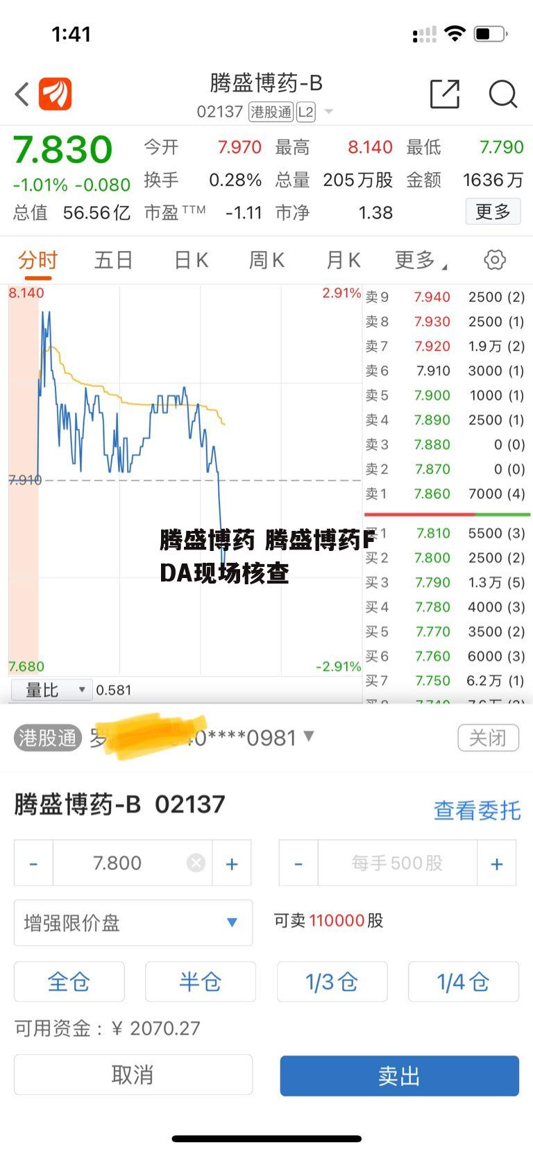 腾盛博药 腾盛博药FDA现场核查