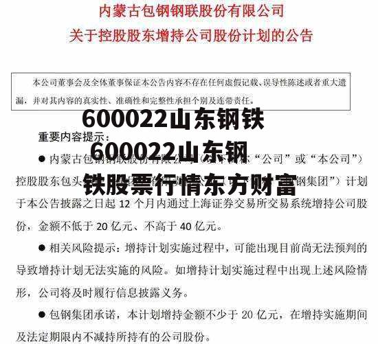 600022山东钢铁 600022山东钢铁股票行情东方财富