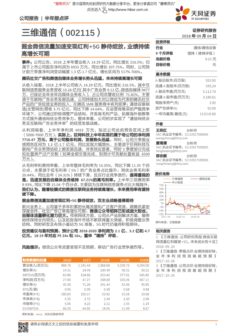 三维通信股票 三维通信股票股吧