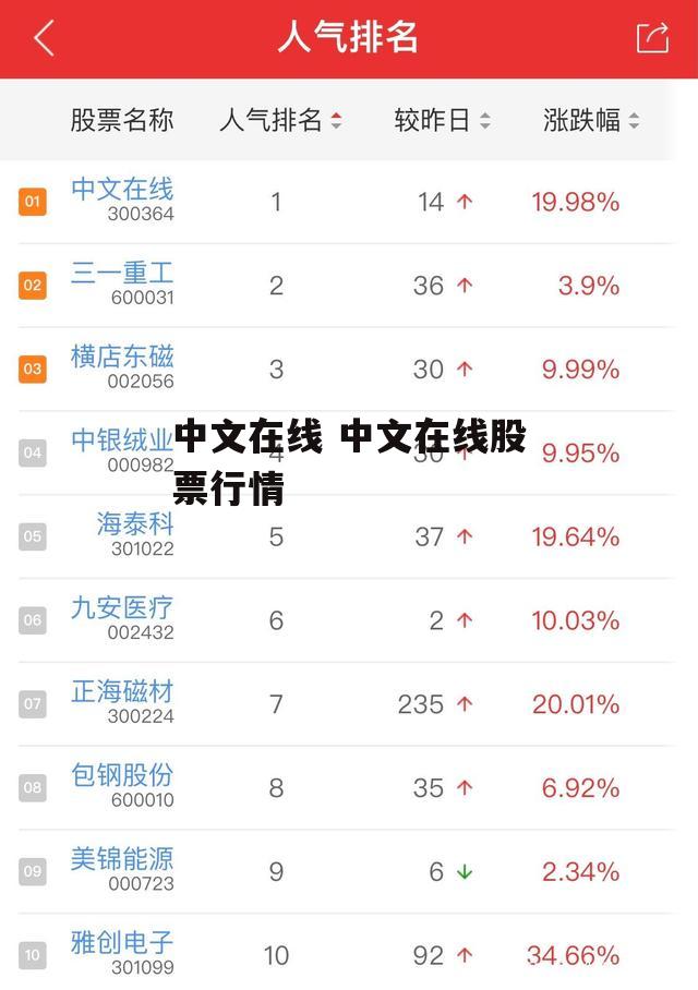 中文在线 中文在线股票行情