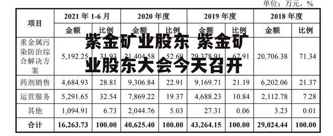 紫金矿业股东 紫金矿业股东大会今天召开