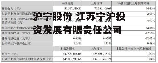 沪宁股份 江苏宁沪投资发展有限责任公司