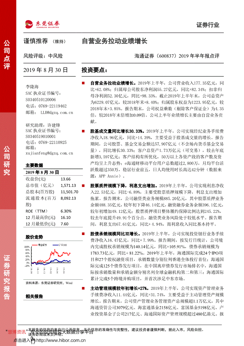 海通证券600837 海通证券600387股票行情