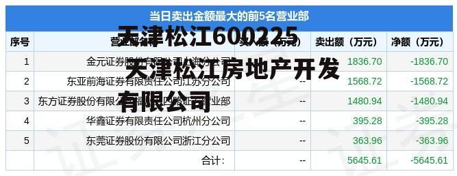 天津松江600225 天津松江房地产开发有限公司