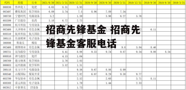 招商先锋基金