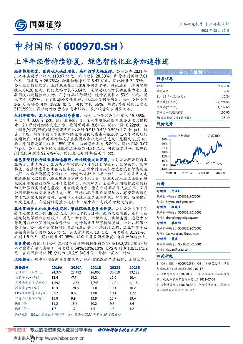 中材国际600970 中材国际环境工程北京有限公司