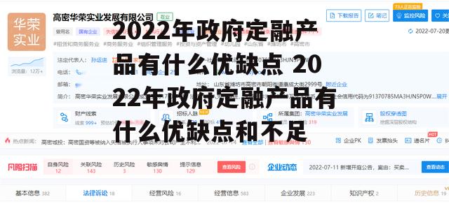 2022年政府定融产品有什么优缺点 2022年政府定融产品有什么优缺点和不足