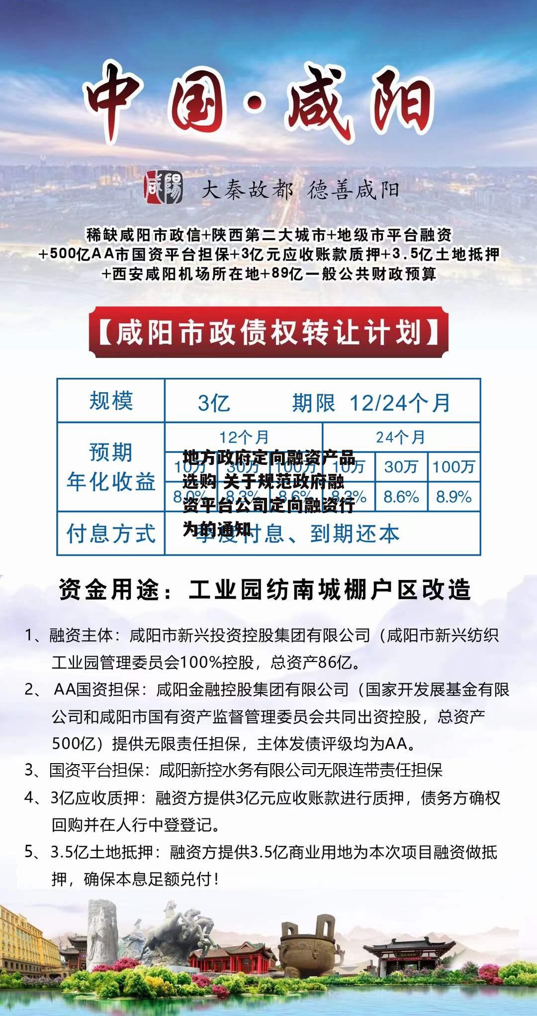 地方政府定向融资产品选购 关于规范政府融资平台公司定向融资行为的通知