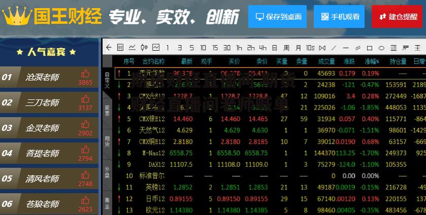期货财经直播间 期货财经直播间老师喊单