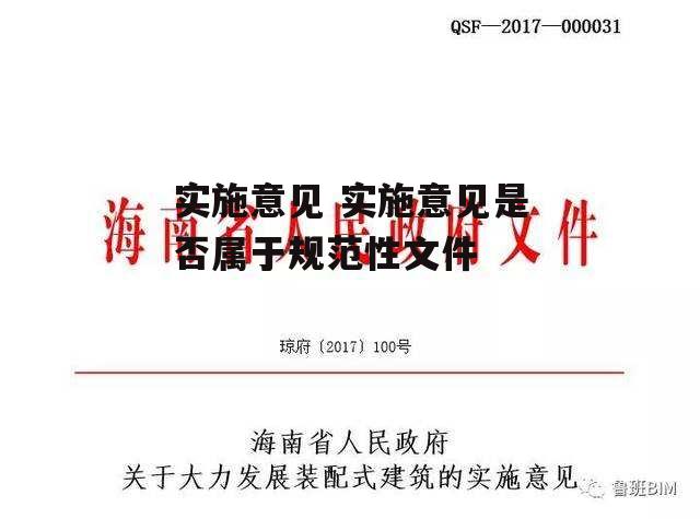 实施意见 实施意见是否属于规范性文件