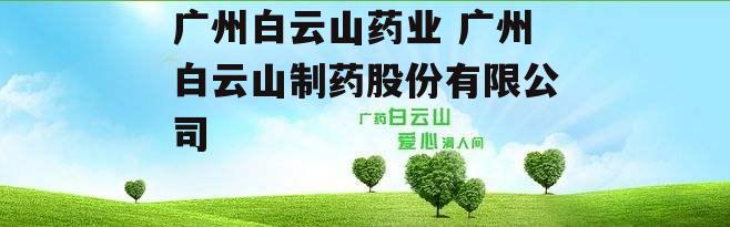 广州白云山药业 广州白云山制药股份有限公司