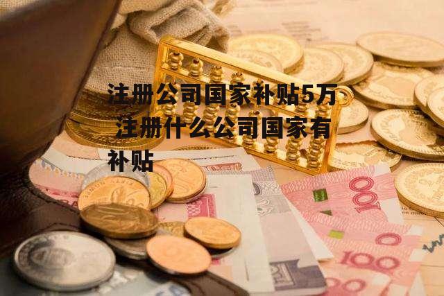 注册公司国家补贴5万 注册什么公司国家有补贴