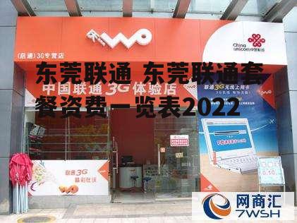 东莞联通 东莞联通套餐资费一览表2022