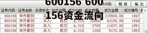 600156 600156资金流向