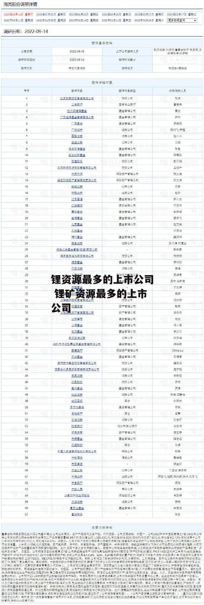 锂资源最多的上市公司 锂矿资源最多的上市公司