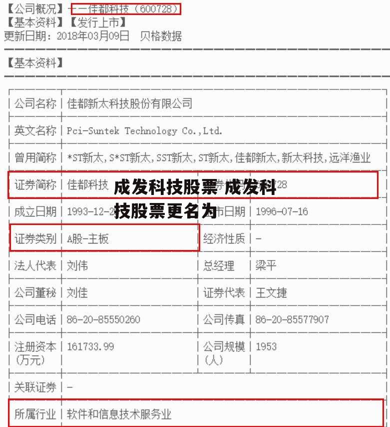 成发科技股票 成发科技股票更名为