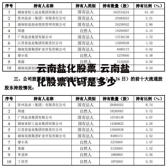 云南盐化股票 云南盐化股票代码是多少