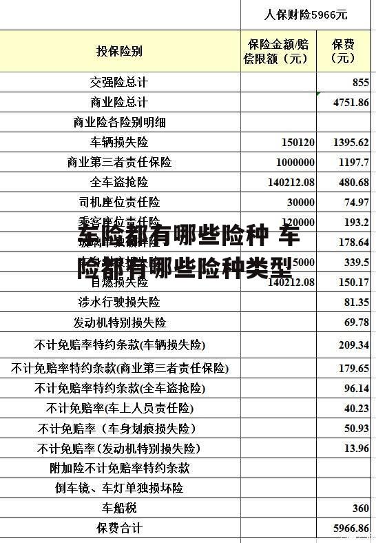 车险都有哪些险种 车险都有哪些险种类型