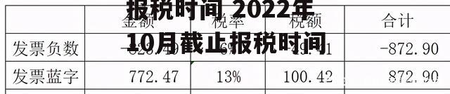 报税时间 2022年10月截止报税时间