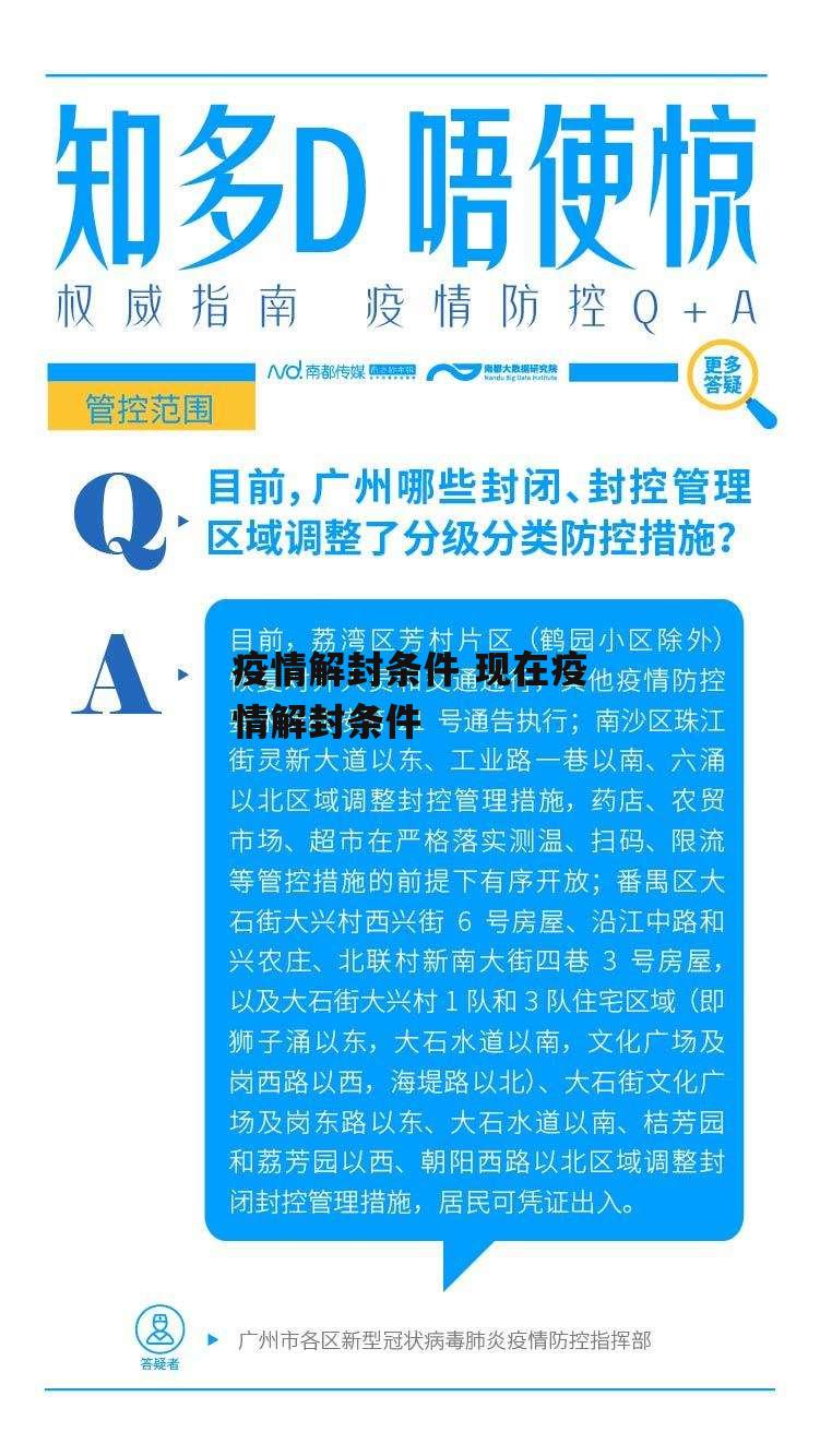 疫情解封条件 现在疫情解封条件