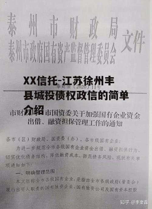 XX信托-江苏徐州丰县城投债权政信的简单介绍