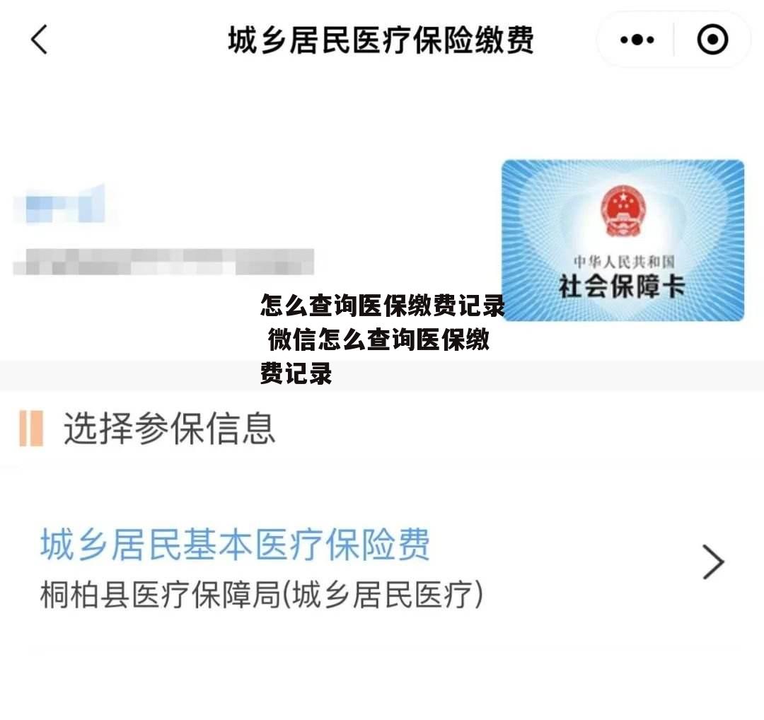 怎么查询医保缴费记录 微信怎么查询医保缴费记录