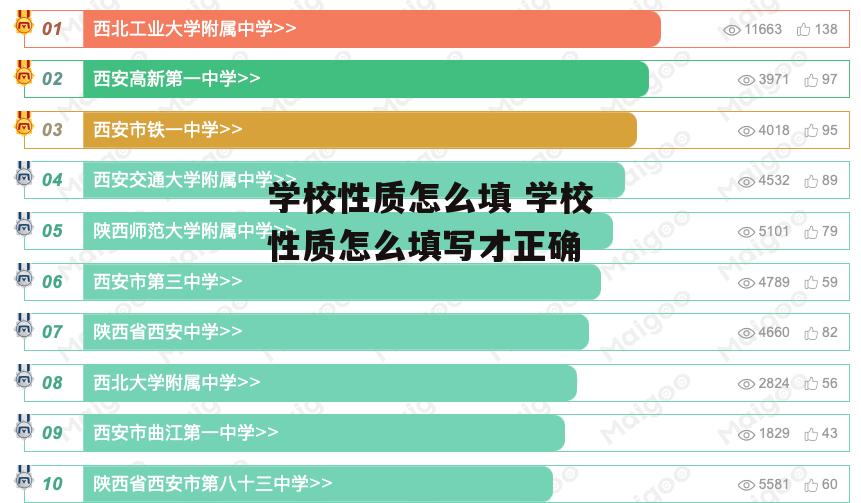 学校性质怎么填 学校性质怎么填写才正确