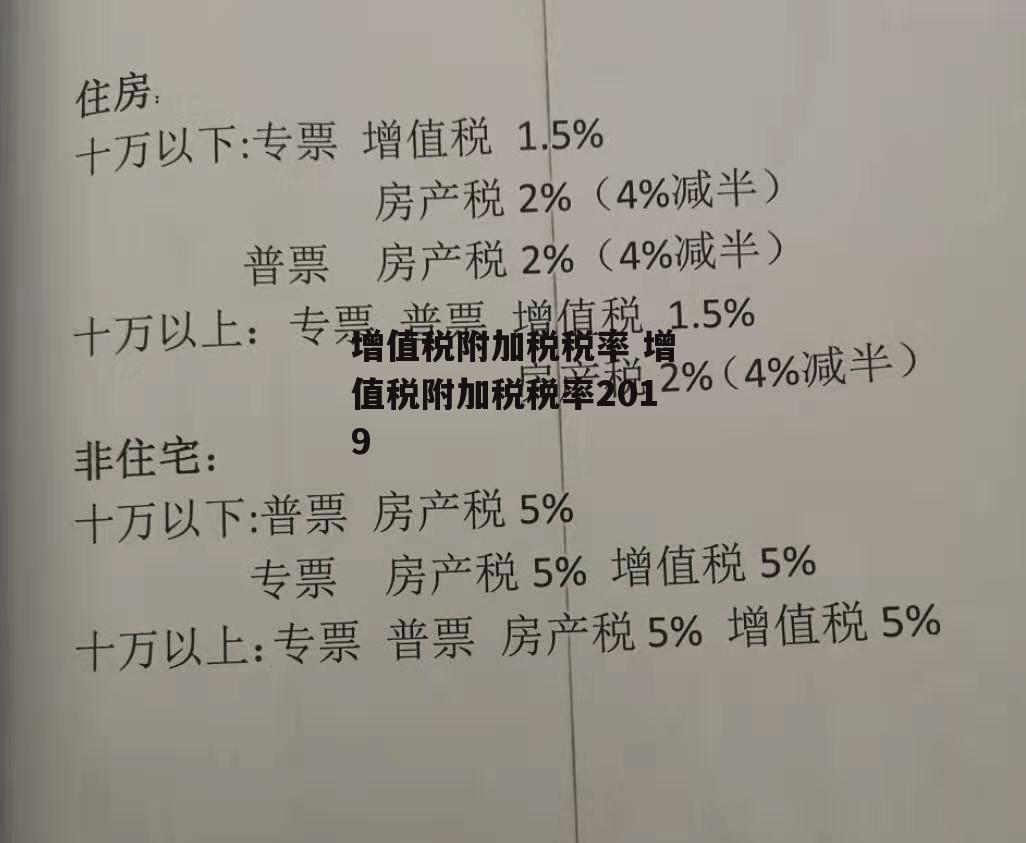 增值税附加税税率 增值税附加税税率2019