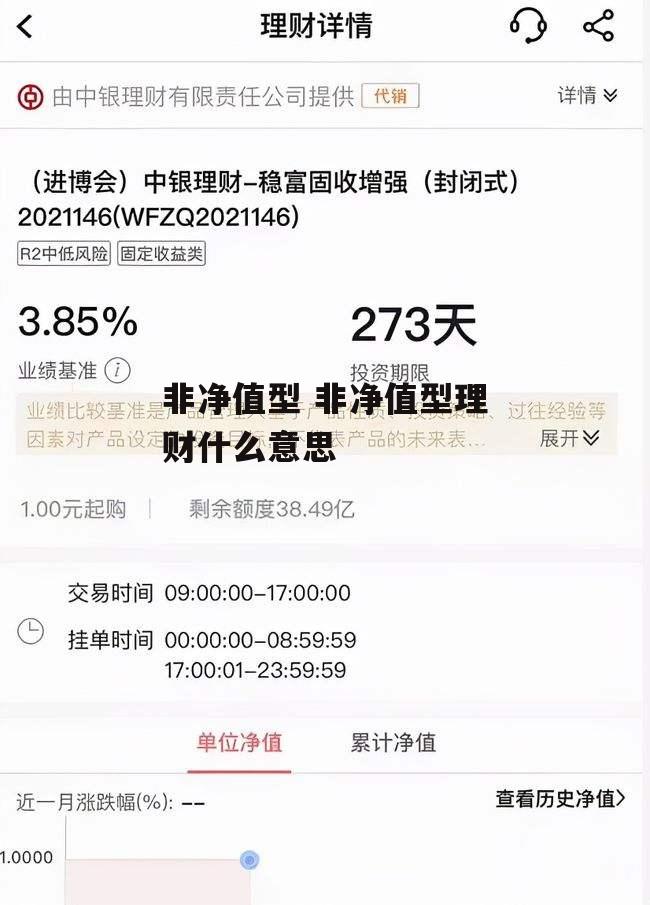 非净值型 非净值型理财什么意思