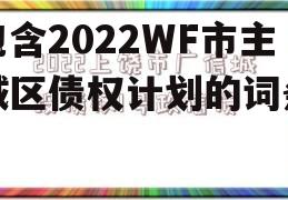 包含2022WF市主城区债权计划的词条