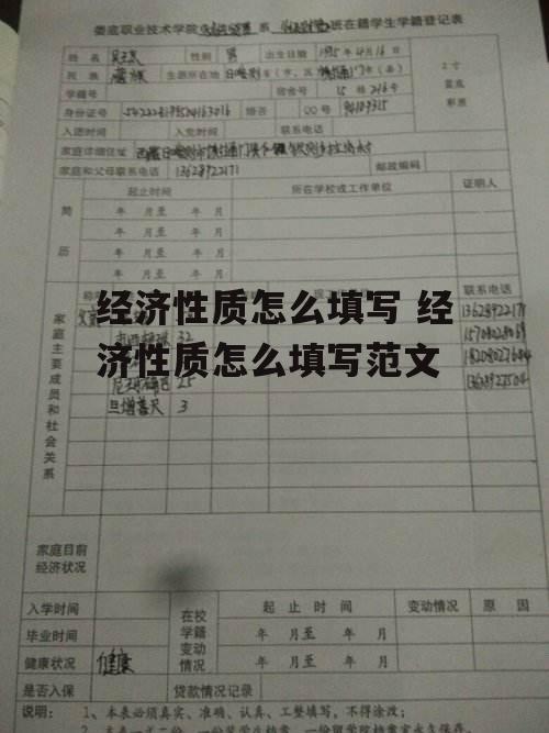 经济性质怎么填写 经济性质怎么填写范文