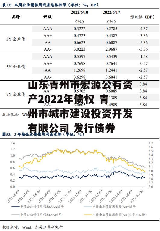 山东青州市宏源公有资产2022年债权 青州市城市建设投资开发有限公司 发行债券