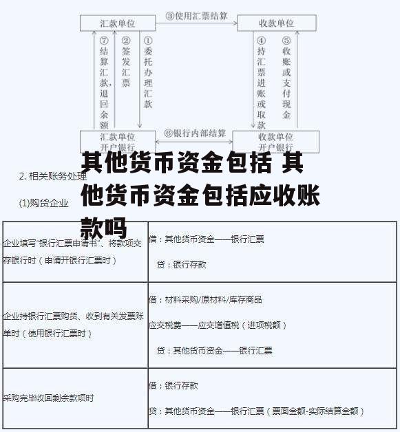 其他货币资金包括 其他货币资金包括应收账款吗