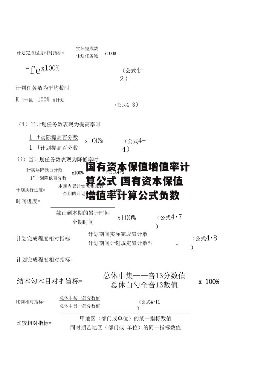 国有资本保值增值率计算公式 国有资本保值增值率计算公式负数