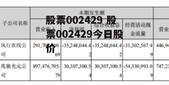 股票002429 股票002429今日股价